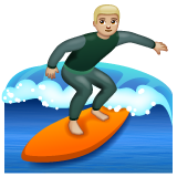 Man Surfing: Medium-Light Skin Tone on WhatsApp