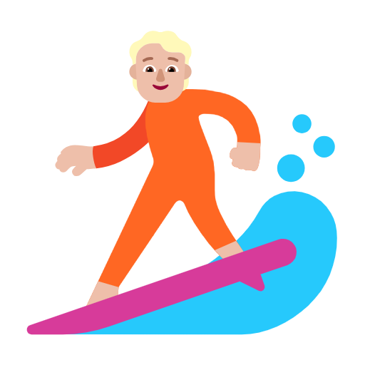 Surfer: Medium-Light Skin Tone on Microsoft Fluent