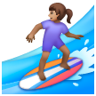 Woman Surfing: Medium Skin Tone on Samsung