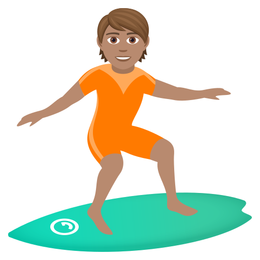 Surfer: Medium Skin Tone on JoyPixels