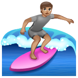 Surfer: Medium Skin Tone on WhatsApp
