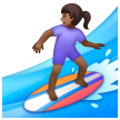 Woman Surfing: Medium-Dark Skin Tone on Samsung