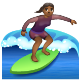 Woman Surfing: Medium-Dark Skin Tone on WhatsApp