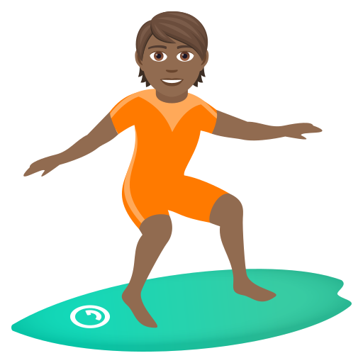 Surfer: Medium-Dark Skin Tone on JoyPixels