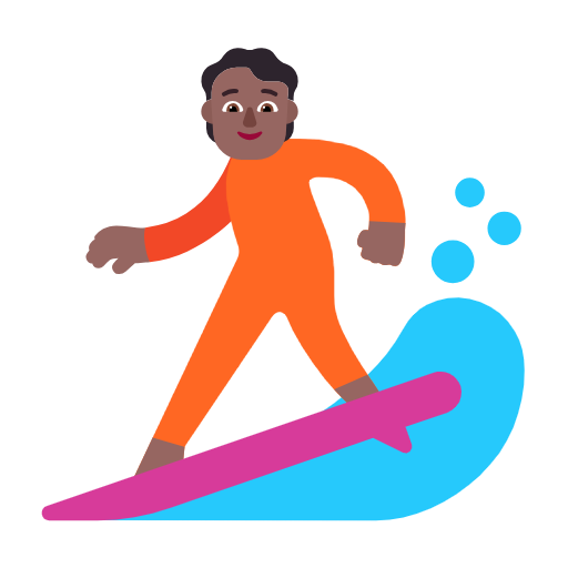 Surfer: Medium-Dark Skin Tone on Microsoft Fluent