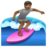 Surfer: Medium-Dark Skin Tone on WhatsApp