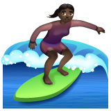 Woman Surfing: Dark Skin Tone on WhatsApp