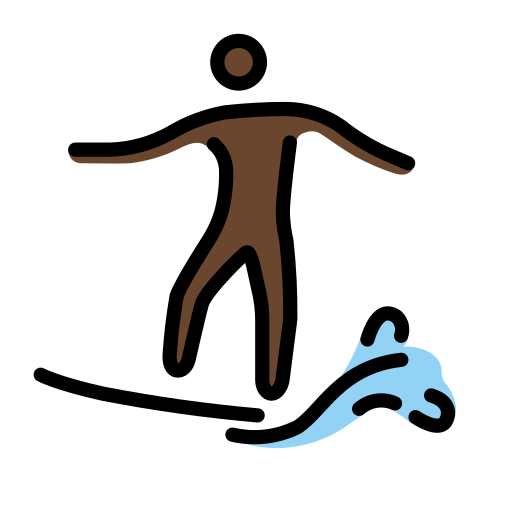 Man Surfing: Dark Skin Tone on OpenMoji