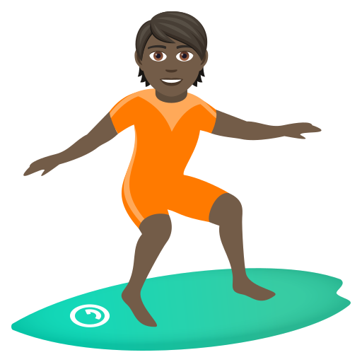 Surfer: Dark Skin Tone on JoyPixels