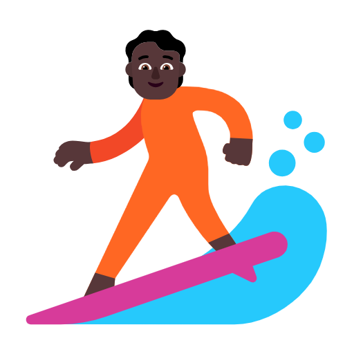 Surfer: Dark Skin Tone on Microsoft Fluent