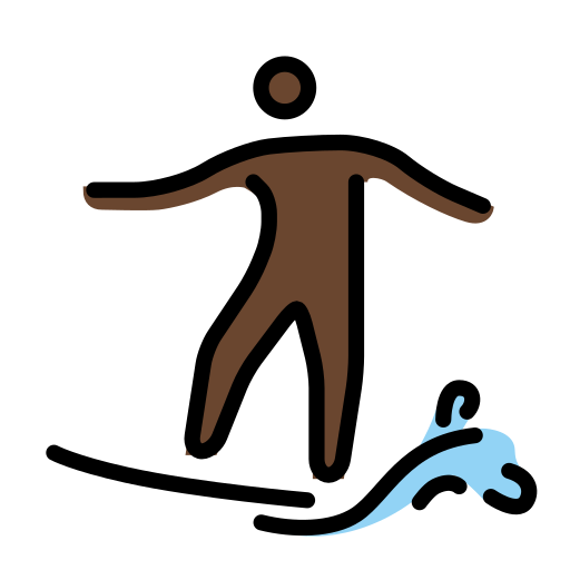 Surfer: Dark Skin Tone on OpenMoji