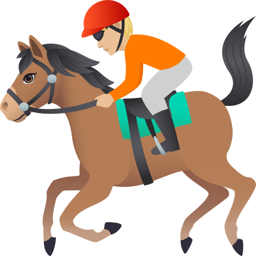 Horse Racing: Medium-Light Skin Tone on JoyPixels