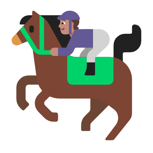 Horse Racing: Medium Skin Tone on Microsoft Fluent