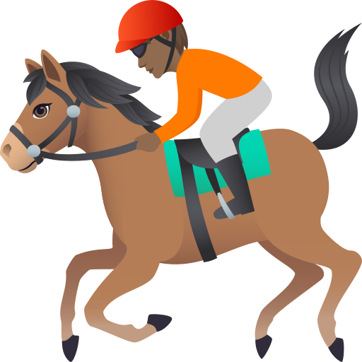 Horse Racing: Medium-Dark Skin Tone on JoyPixels
