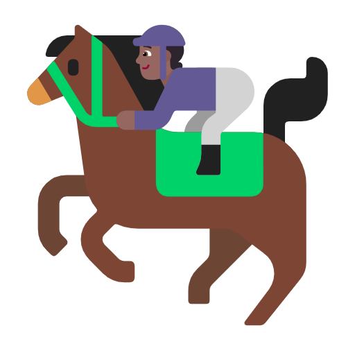 Horse Racing: Medium-Dark Skin Tone on Microsoft Fluent