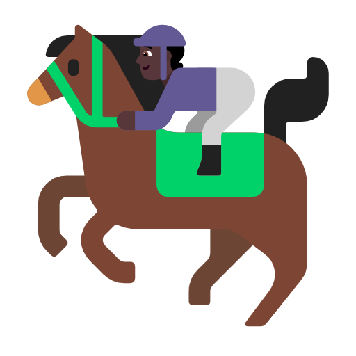 Horse Racing: Dark Skin Tone on Microsoft Fluent