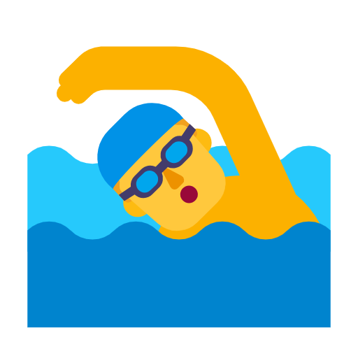 Man Swimming on Microsoft Fluent