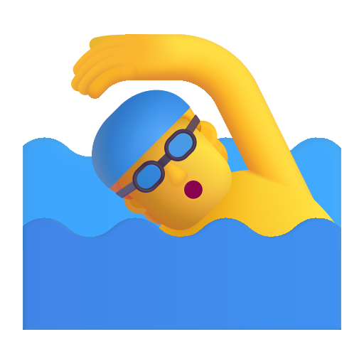 Man Swimming on Microsoft 3D
