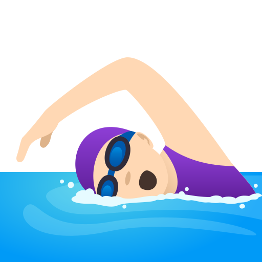 Woman Swimming: Light Skin Tone on JoyPixels