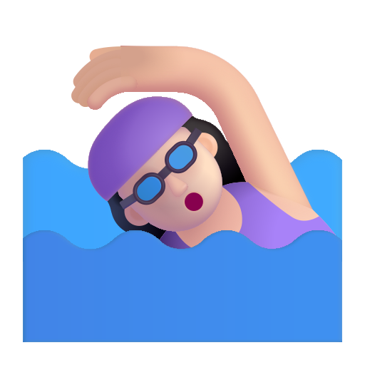 Woman Swimming: Light Skin Tone on Microsoft 3D