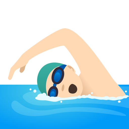 Man Swimming: Light Skin Tone on JoyPixels
