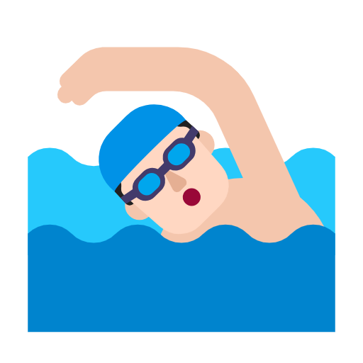 Man Swimming: Light Skin Tone on Microsoft Fluent