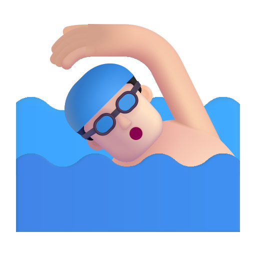 Man Swimming: Light Skin Tone on Microsoft 3D