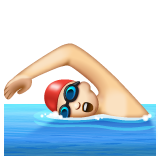 Man Swimming: Light Skin Tone on WhatsApp