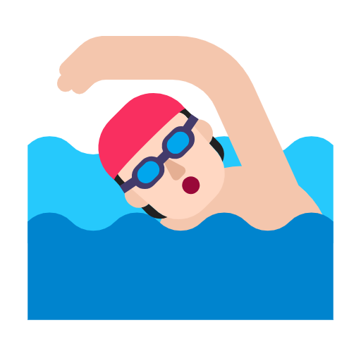 Swimmer: Light Skin Tone on Microsoft Fluent