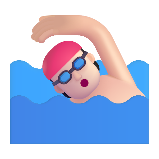 Swimmer: Light Skin Tone on Microsoft 3D
