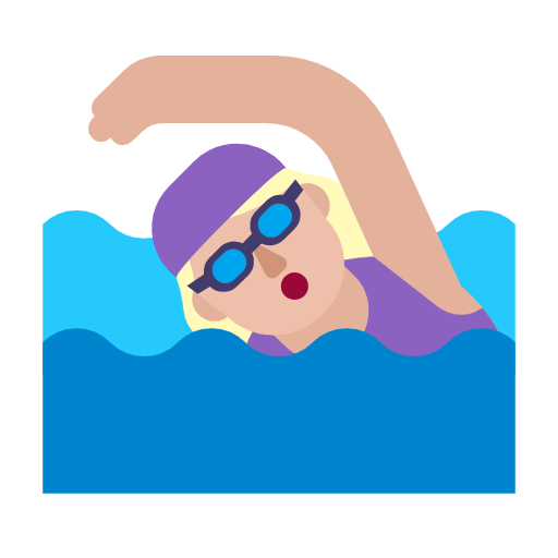 Woman Swimming: Medium-Light Skin Tone on Microsoft Fluent