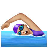 Woman Swimming: Medium-Light Skin Tone on WhatsApp