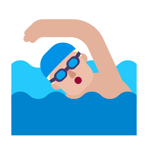 Man Swimming: Medium-Light Skin Tone on Microsoft Fluent