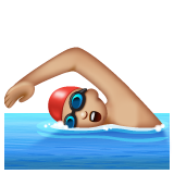 Man Swimming: Medium-Light Skin Tone on WhatsApp