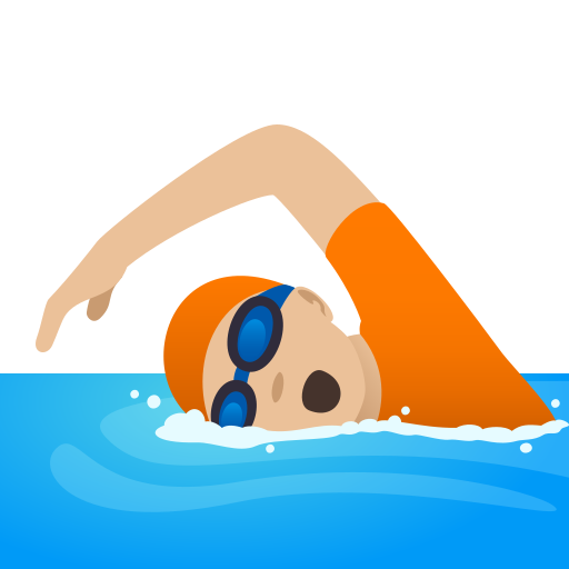 Swimmer: Medium-Light Skin Tone on JoyPixels