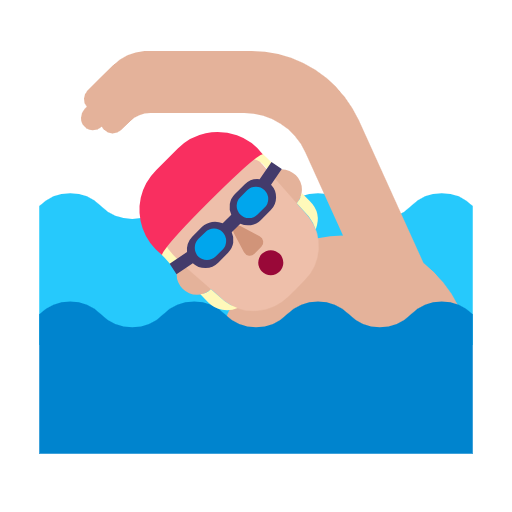 Swimmer: Medium-Light Skin Tone on Microsoft Fluent