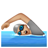 Swimmer: Medium-Light Skin Tone on WhatsApp