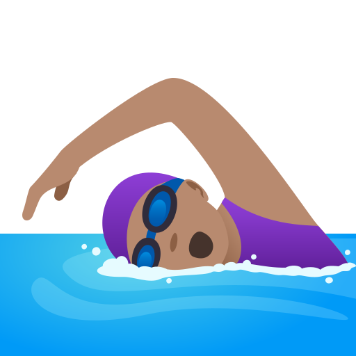 Woman Swimming: Medium Skin Tone on JoyPixels