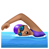 Woman Swimming: Medium Skin Tone on WhatsApp