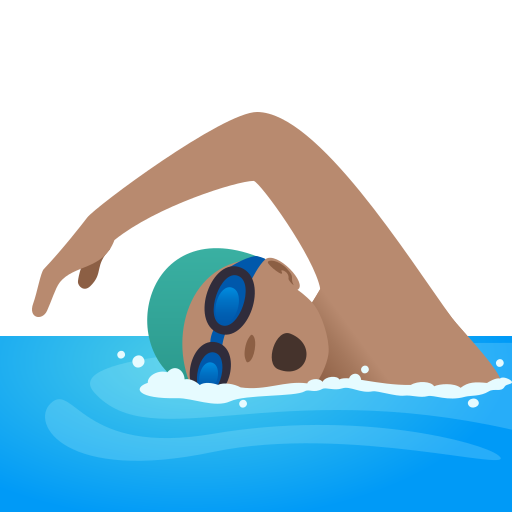 Man Swimming: Medium Skin Tone on JoyPixels