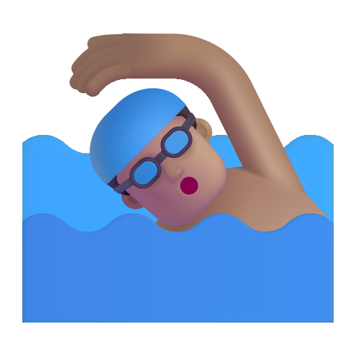 Man Swimming: Medium Skin Tone on Microsoft 3D