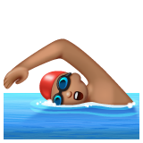 Man Swimming: Medium Skin Tone on WhatsApp