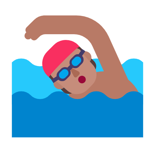 Swimmer: Medium Skin Tone on Microsoft Fluent