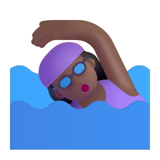 Woman Swimming: Medium-Dark Skin Tone on Microsoft 3D
