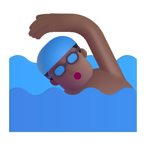 Man Swimming: Medium-Dark Skin Tone on Microsoft 3D