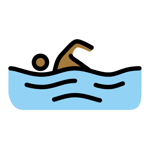 Man Swimming: Medium-Dark Skin Tone on OpenMoji