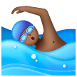 Man Swimming: Medium-Dark Skin Tone on Samsung