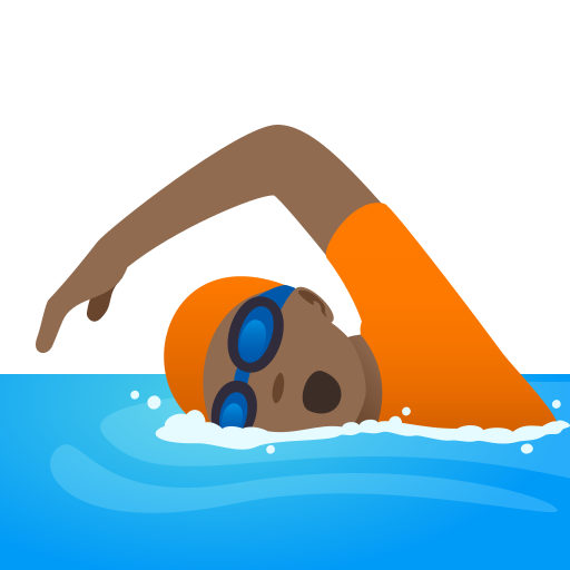 Swimmer: Medium-Dark Skin Tone on JoyPixels