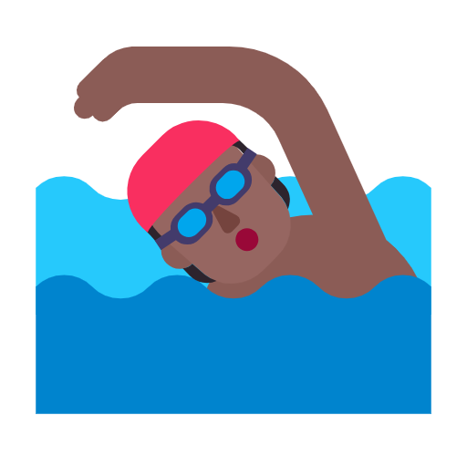Swimmer: Medium-Dark Skin Tone on Microsoft Fluent