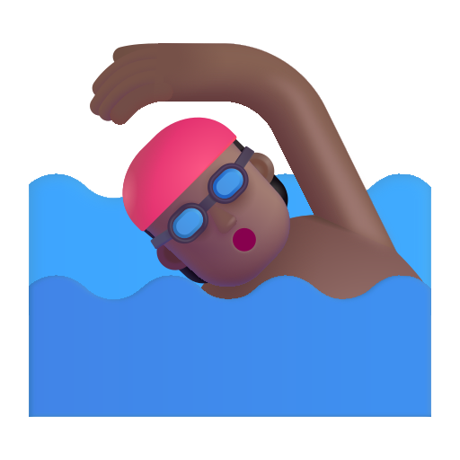 Swimmer: Medium-Dark Skin Tone on Microsoft 3D